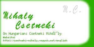 mihaly csetneki business card